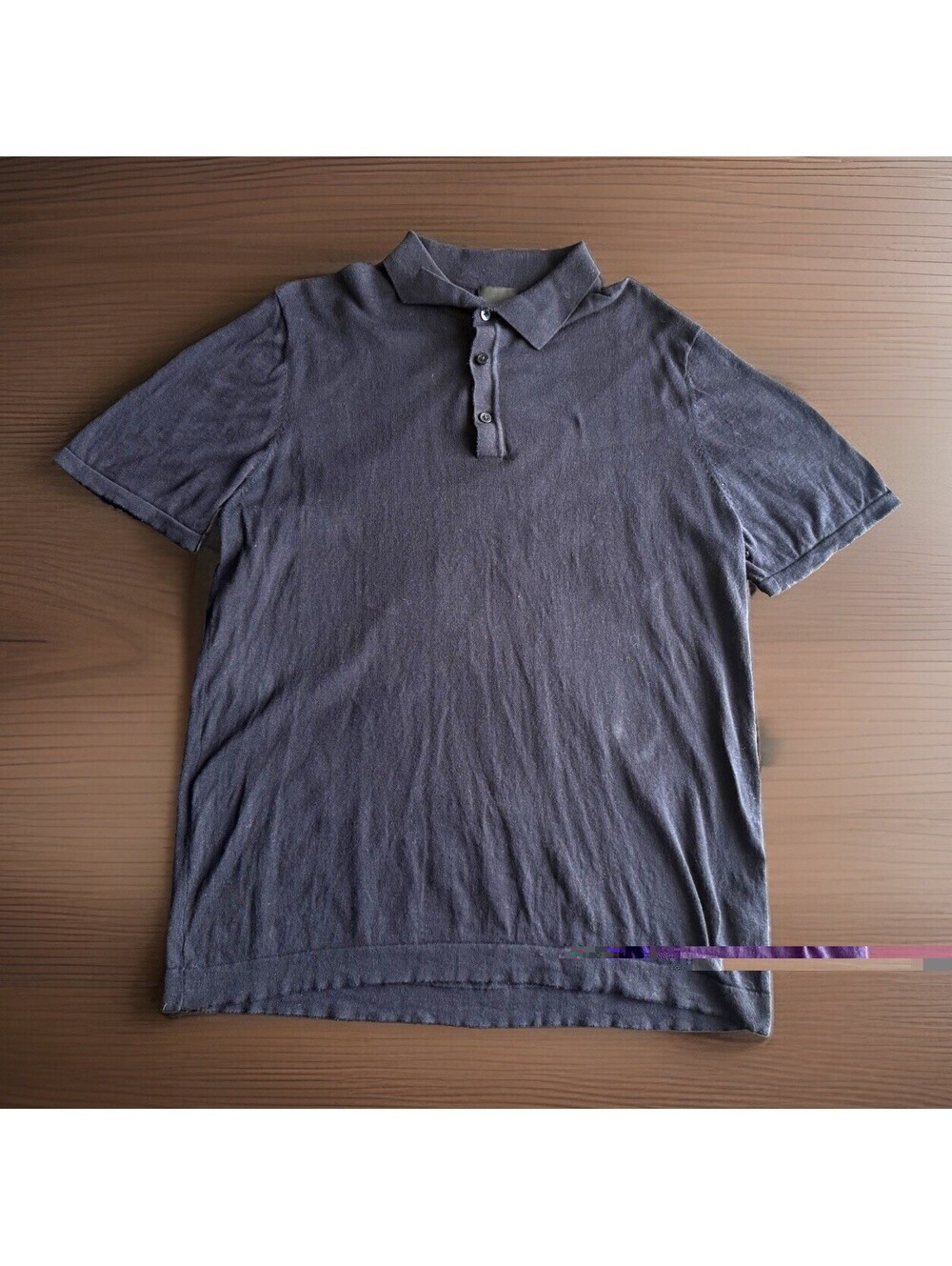 H&M Mens Polo Large Black 100% Fine Knit Luxury Cotton Ultra Soft Short Sleeve